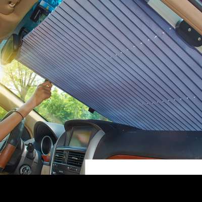 Car Sunshade Windshield Foldable Retractable Aluminum Foil Car Roller Sunshade For Cars